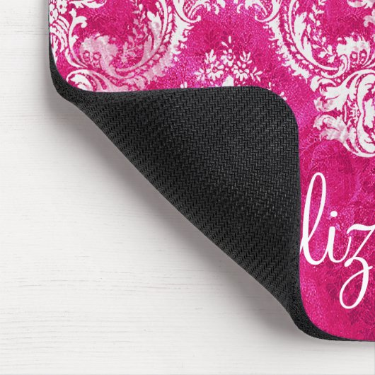 Benutzerdefinierter Text für das Muster des rosa G Mousepad (Ecke)