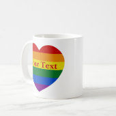 Benutzerdefinierter Text für das Rainbow-Herz Kaffeetasse (Vorderseite Links)
