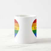 Benutzerdefinierter Text für das Rainbow-Herz Kaffeetasse (Mittel)