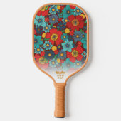 Benutzerdefinierter Text für das Retro-Boho-Chic-M Pickleball Schläger (Rückseite)
