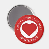 Benutzerdefinierter Text für das rote Herz Magnet (Vorderseite/Rückseite)