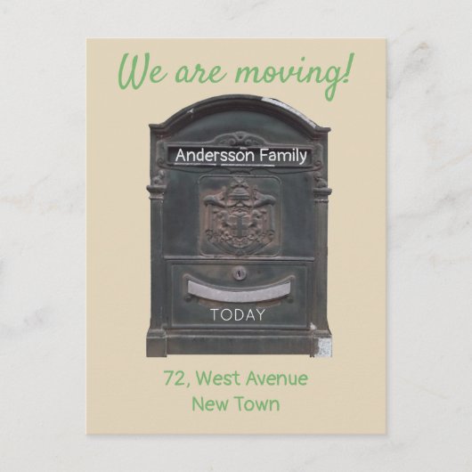 Benutzerdefinierter Text für das Verschieben von A Postkarte (Vorderseite)