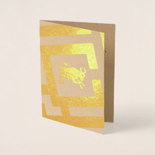 Benutzerdefinierter Text für das Zeichen von Stier Folienkarte