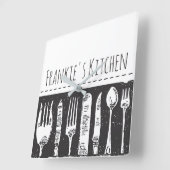 Benutzerdefinierter Text für den Illustrierten Sch Quadratische Wanduhr (Winkel)