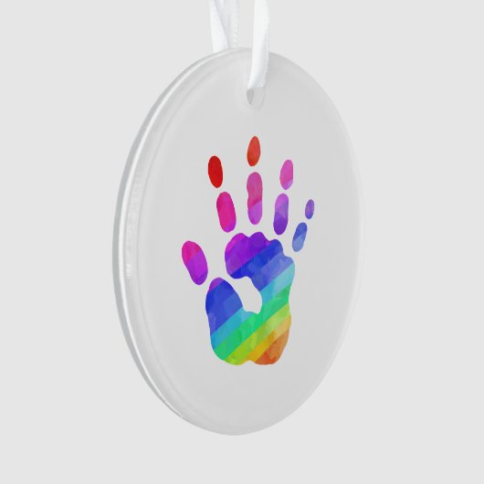 Benutzerdefinierter Text für den Rainbow-Handprint Ornament (Vorderseite)