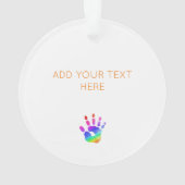 Benutzerdefinierter Text für den Rainbow-Handprint Ornament (Rückseite)