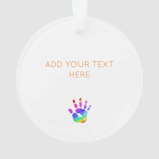 Benutzerdefinierter Text für den Rainbow-Handprint Ornament (Rückseite)