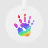 Benutzerdefinierter Text für den Rainbow-Handprint Ornament (Vorderseite)