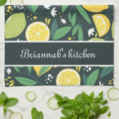 Benutzerdefinierter Text für die schwarzgelbe Zitr Geschirrtuch (Gefaltet)