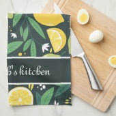 Benutzerdefinierter Text für die schwarzgelbe Zitr Geschirrtuch (Viertel Falte)