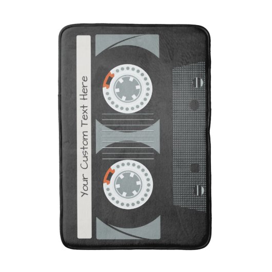 Benutzerdefinierter Text für ein Casette-Tape zurü Badematte (Vorderseite Vertikal)