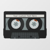 Benutzerdefinierter Text für ein Casette-Tape zurü Fensteraufkleber (Blatt)