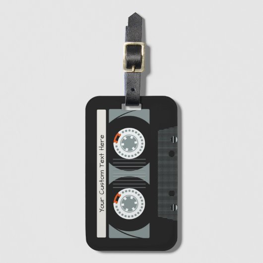Benutzerdefinierter Text für ein Casette-Tape zurü Gepäckanhänger (Vorderseite Vertikal)