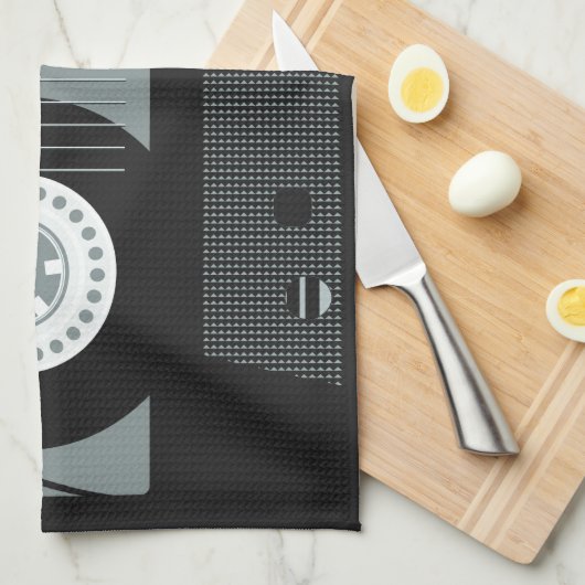 Benutzerdefinierter Text für ein Casette-Tape zurü Geschirrtuch (Viertel Falte)