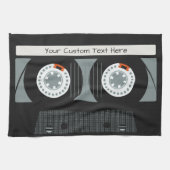 Benutzerdefinierter Text für ein Casette-Tape zurü Geschirrtuch (Horizontal)