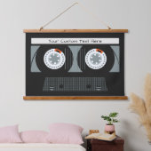 Benutzerdefinierter Text für ein Casette-Tape zurü Wandteppich Mit Holzrahmen (Schlafzimmer)