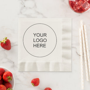 Benutzerdefinierter Text für Firmenlogo Ecru geprä Serviette