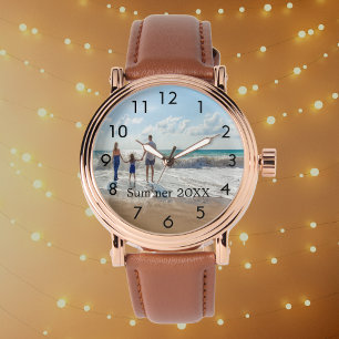 Benutzerdefinierter Text für Fotos der Familie Armbanduhr