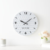 Benutzerdefinierter Text für geometrisches klassis Große Wanduhr (Zuhause)