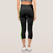 Benutzerdefinierter Text für grüne Streifen Capri Leggings (Rückseite)