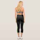 Benutzerdefinierter Text für grüne Streifen Capri Leggings (Rückseite)