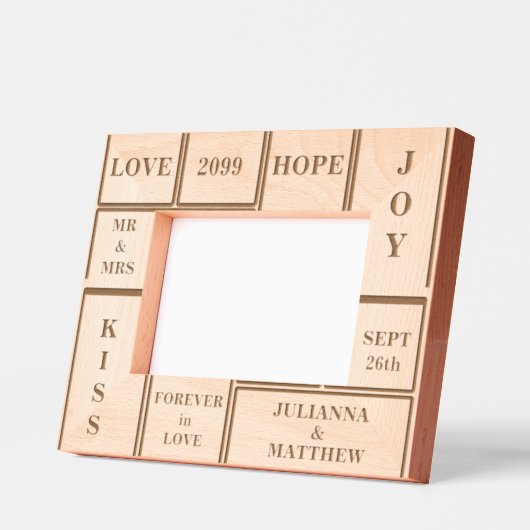 Benutzerdefinierter Text für Hochzeiten oder Jahre Geätzte Rahmen (Links)