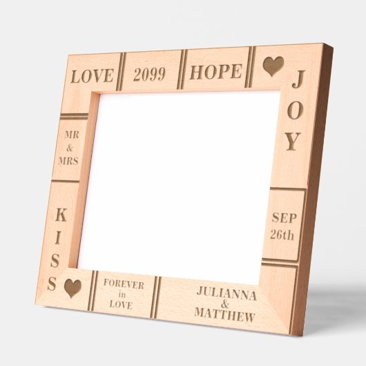 Benutzerdefinierter Text für Hochzeiten oder Jahre Geätzte Rahmen (Links)