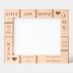 Benutzerdefinierter Text für Hochzeiten oder Jahre Geätzte Rahmen