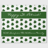 Benutzerdefinierter Text für irisches Kleeblatt Geschenkpapier (Flach)