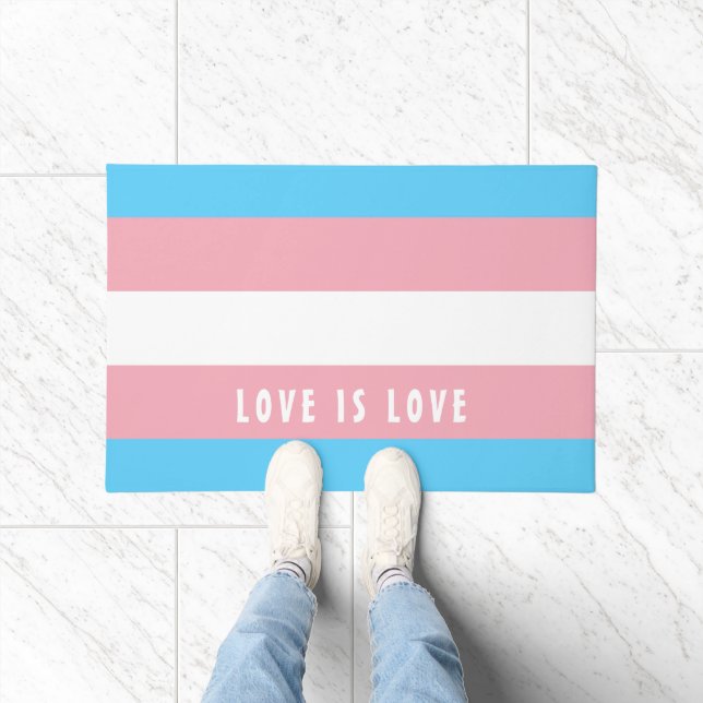 Benutzerdefinierter Text für LGBT-Rainbow-Trangenp Fußmatte (Indoor)