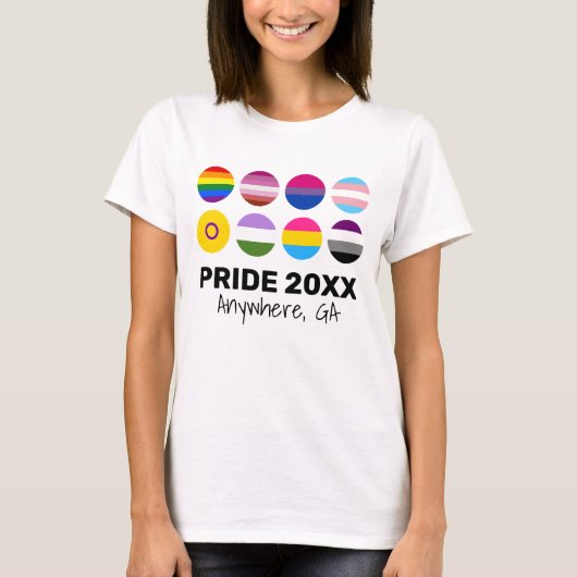 Benutzerdefinierter Text für LGBTQ+-Einheit T-Shirt (Vorderseite)