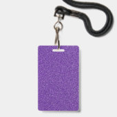 Benutzerdefinierter Text für Lila Glitzer Ausweis (Rückseite mit Lanyard)