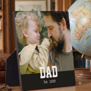 Benutzerdefinierter Text für Papa etabliert modern Fotoplatte