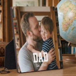 Benutzerdefinierter Text für Papa etabliert modern Fotoplatte
