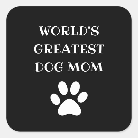 Benutzerdefinierter Text für personalisierte Hunde Quadratischer Aufkleber (Vorderseite)