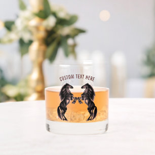 Benutzerdefinierter Text für Pferde Personalisiert Whiskyglas