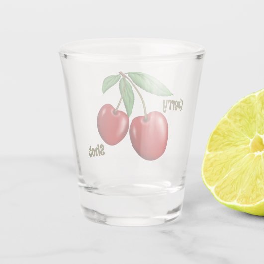 Benutzerdefinierter Text für Red Cherry Schnapsglas (Rückseite)