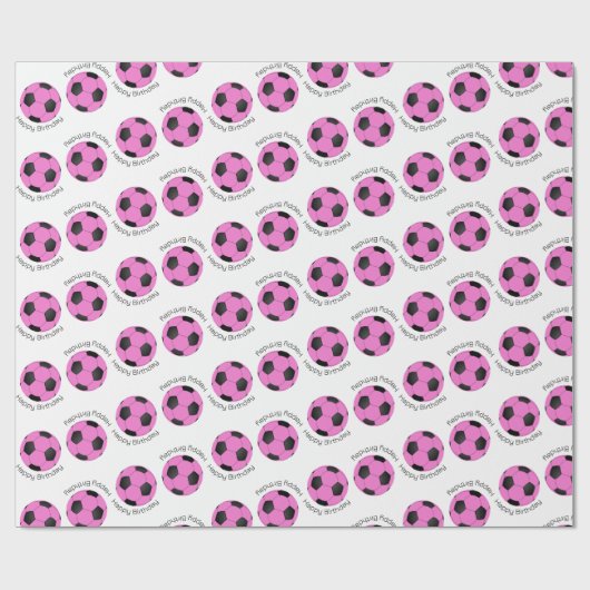 Benutzerdefinierter Text für Rosa und Schwarzen Fu Geschenkpapier (Flach)