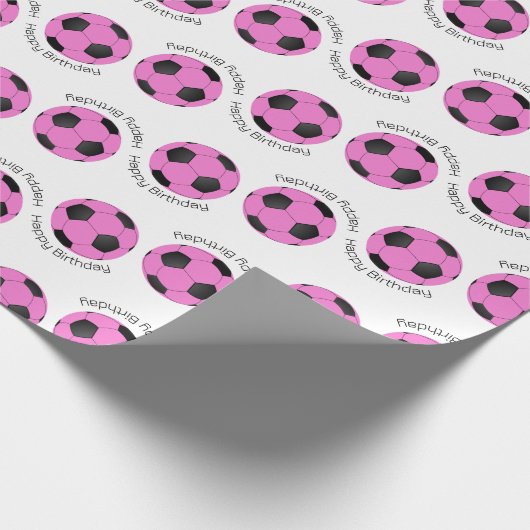 Benutzerdefinierter Text für Rosa und Schwarzen Fu Geschenkpapier (Ecke)