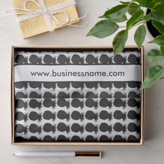 Benutzerdefinierter Text für Schwarzes Ananas Seidenpapier (Geschenk)