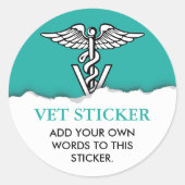 Benutzerdefinierter Text für Tierarzneimittel Cadu Runder Aufkleber (Vorderseite)