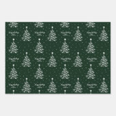 Benutzerdefinierter Text für weiße Weihnachtsbaumm Geschenkpapier Set (Vorderseite 2)