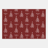 Benutzerdefinierter Text für weiße Weihnachtsbaumm Geschenkpapier Set (Vorderseite)