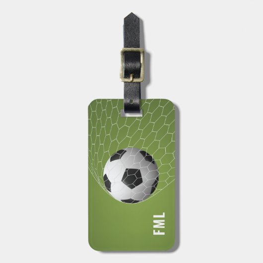 Benutzerdefinierter Text Fußball-Zielgepäck Gepäckanhänger (Vorderseite vertikal)