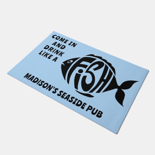 Benutzerdefinierter Text Fußmatte (Schrägansicht)