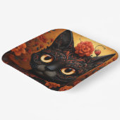 Benutzerdefinierter Text 💀 😺 Gato De Los Muertos Pappteller (Gewinkelt)