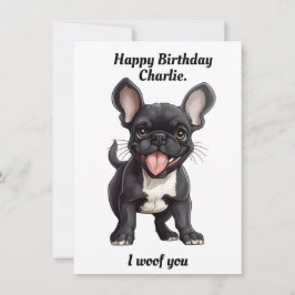 Benutzerdefinierter Text, Geburtstag Frenchie Welp Feiertagskarte