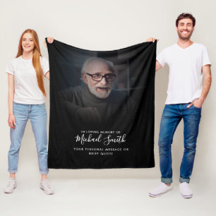 Benutzerdefinierter Text Gedenk Tribute Foto Fleecedecke