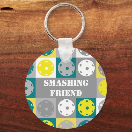 Benutzerdefinierter Text, Gelb und Grün Schlüsselanhänger (Vorderseite)