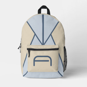Benutzerdefinierter Text Geometrisch Abstract Crem Bedruckter Rucksack